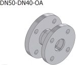   NEPTUN DIFFUSER kúpos koncentrikus szűkítők SS316L , SS316L, DIN2616 szerint , PN10 karimákkal DN50/DN40/93
