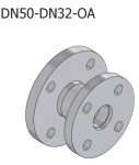   NEPTUN DIFFUSER kúpos koncentrikus szűkítők SS316L , SS316L, DIN2616 szerint , PN10 karimákkal DN50/DN32/93