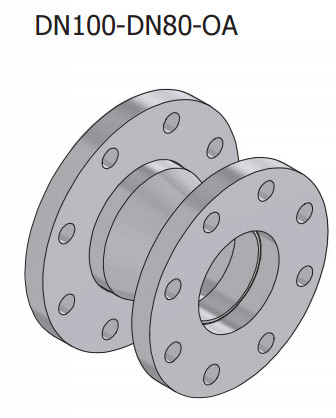 NEPTUN DIFFUSER kúpos koncentrikus szűkítők SS316L , SS316L, DIN2616 szerint , PN10 karimákkal DN100/DN80/120